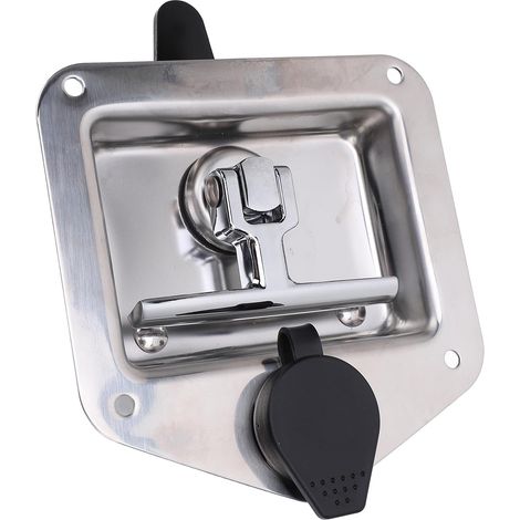Boîte à Outils avec Loquet à Poignée en T, Serrure Antivol en Acier Inoxydable, Clés, Boîte à Outils pour Lit de Camion de Camping-car de Remorque, Polissage Miroir (1/4)