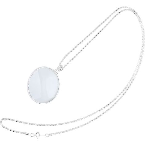 Loupe de lecture portable en alliage 5X avec pendentif et chaîne argentée (1/5)