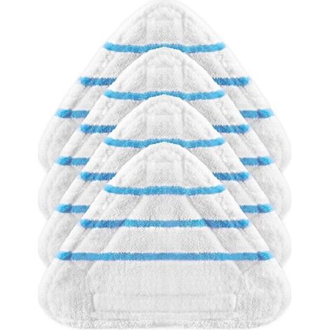 Juego de 4 fundas de microfibra para mopa de vapor, paños triangulares universales lavables para limpiadores de vapor con chorro caliente, almohadillas de microfibra blancas para mopa de vapor, lavabl (1/5)