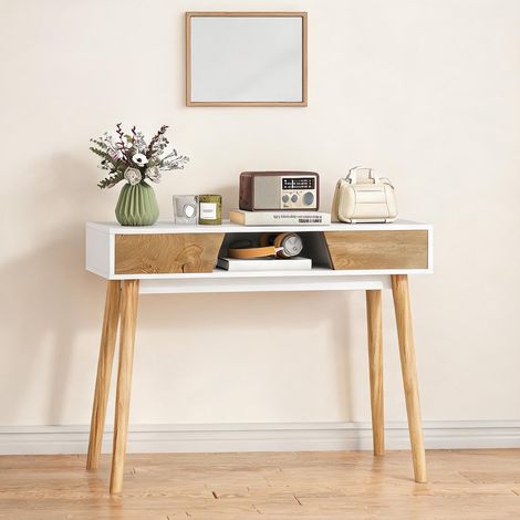 Console blanco en melamina de Madera 100 x 30 x 75 cm (1/5)