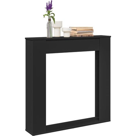 Kaminumrandung Schwarz 100x20x100 cm Holzwerkstoff