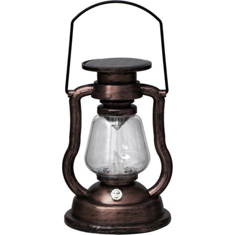 Lanterne Solaire - Lampe à Flamme Faux Cierge - Pour Jardin Patio Terrasse Tente - 107 x 170 mm - IP44 - 1 Pièce (1/5)