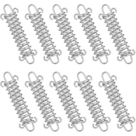 Federspanner, XU, 10 Stück Federseilschlaufen, Zeltfederschlaufen, Stoßdämpferfeder, Spannfeder für Sonnensegel, Planen, Zelte, Metallgitter -