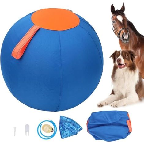 Balle D'élevage de Chiens de 18 Pouces,Balle Gonflable pour Chevaux et Chiens a Haute Élasticité avec Poignée pour Chiens et Chevaux de Petite,Moyenne et Grande Taille (1/5)