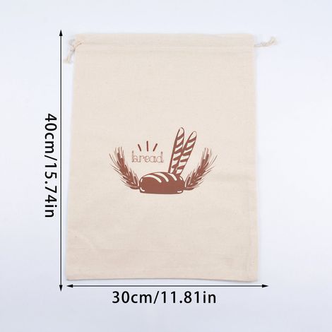 Sac à pain - Lin - 40x30 cm - 2 pièces - pour pain et baguette - naturel (1/4)
