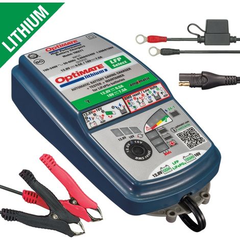 Caricabatterie Optimate per batterie al litio LFP Select Ampmatic 12.8V 9.5A / 16V 7.5A, 3-120AH, LFP / LIFEPO4, SAE (EL)