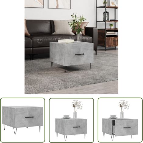 The Living Store Couchtisch Betongrau 50x50x40 cm Holzwerkstoff - Couchtisch - Wohnzimmerstil - Holzmöbel - Betonoptik - Sideboard (1/5)