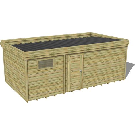 ABRI DE JARDIN bois traité 27mm, 6,9x3,4m, 24m2, Plancher (1/3)