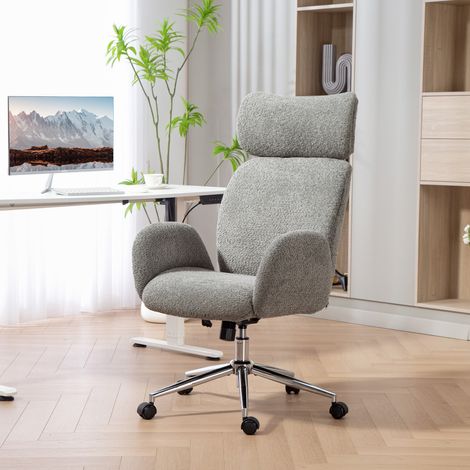 Chaise de bureau avec appui-tête réglable, chaise de bureau ergonomique, fonction basculante, hauteur réglable, gris foncé (1/5)