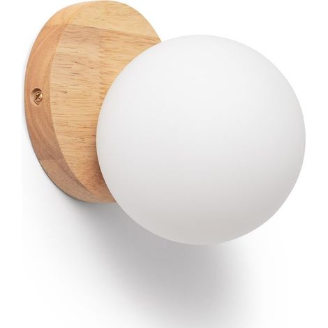 AMXCNOY Applique murale LED en bois naturel, style scandinave moderne, compatible avec ampoule G9, pour décoration intérieure chaleureuse (1/5)