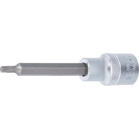 Punta de vaso longitud 100 mm entrada 12,5 mm (1/2") perfil en T (para Torx) T25 (1/2)