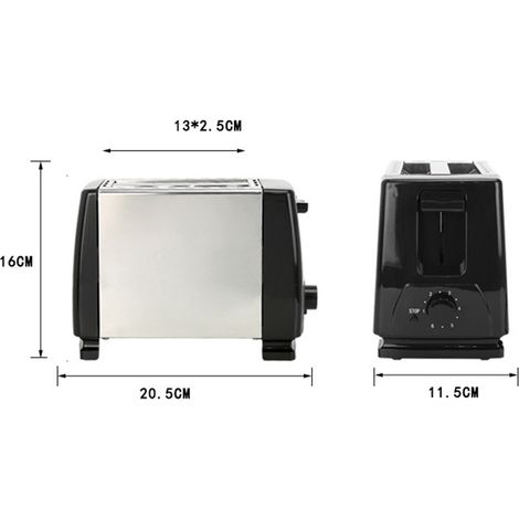 Grille-pain automatique 2 tranches BH 002, multifonction, pour le petit-déjeuner à la maison, 220 V CA, noir (1/5)