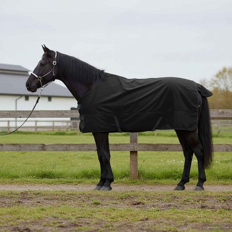Pferdedecke Dunkelgrün und Schwarz 125 cm Polyester