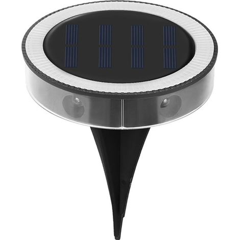 Juego de 2 luces solares de suelo/Fáciles de instalar/Diseño duradero e impermeable/Posibilidad de montaje en pared/12 LED blancos cálidos total (1/5)