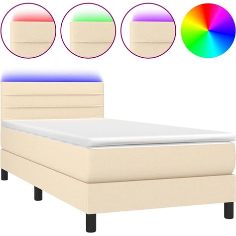 Maison Exclusive - Cama box spring colchón y luces LED tela color (1/5)