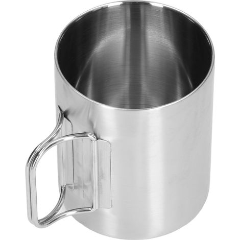 Tasse en Acier Inoxydable avec Poignée Pliable, Résistante à la Corrosion, Design Élégant pour Café