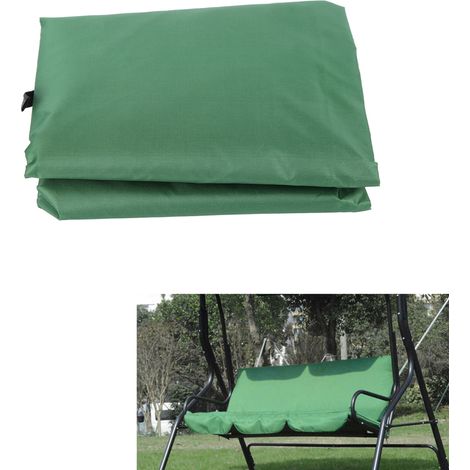 Housse de coussin pour balançoire 3 places extérieure, jardin, terrasse, en polyester taffetas imperméable, 150x50x10 cm, vert (1/5)