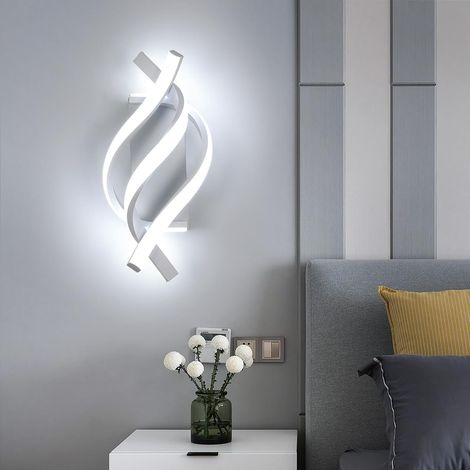 21W Spiral LED Wall Lamp, Cool White 6500K, Modern Indoor Wall Lighting for Bedroom & Living Room (1/5)