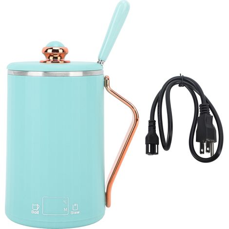 Bouilloire électrique multifonction, tasse à mijoter, chauffe rapide contrôle intelligent, théière portable, gobelet santé pour bureau, vert, prise US 110V (1/5)