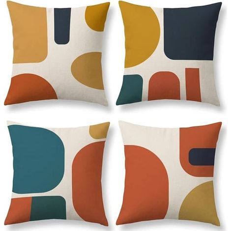 Cushion Covers 50 x 50 cm Boho Orange Geometric