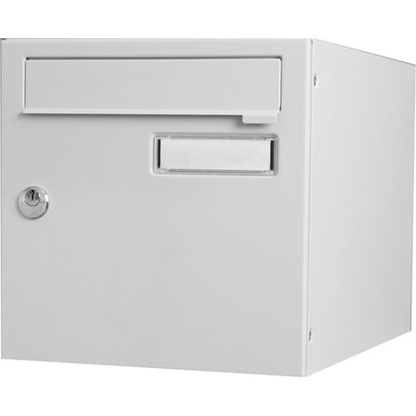 Renz – Boîte aux lettres normalisée 2 portes murale en acier gris brillant – Anti-vandale grade 2 – Dimensions 285x285x400mm – Passage par le devant
