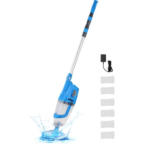 VEVOR Aspiradora de Piscina Recargable, Aspiradora de Mano Inalámbrica de 26 GPM para Jacuzzi con Poste de Extensión, para Limpieza Profunda y Succión Potente, para Piscinas Elevadas o Enterradas (1/5)