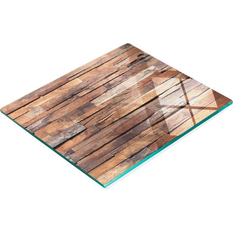 Tagliere e vassoio decorativo in vetro con parete in legno 60x52 cm (1/5)
