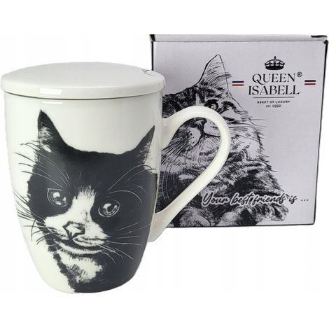 Taza grande con infusor con motivo de gato como regalo (1/5)