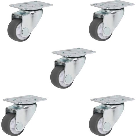 Roulettes pivotantes 50mm sans frein lot5 (1/5)