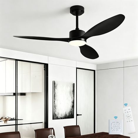 Ventilateur de plafond 106 cm avec lumière, télécommande et contrôleur mural, moteur CC silencieux, 6 vitesses, 3 températures de couleur, minuterie (1/5)