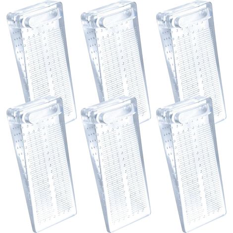 Arrêts de Portes 6pcs Antidérapante Cale Porte au Sol avec Hauteur Réglable cale porte caoutchouc souple Cale Porte de PVC Bloque Porte Sol Pour Tapis, Béton, parquets (1/5)