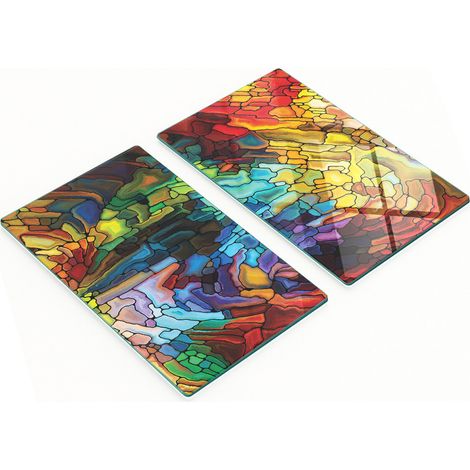 Multifunktionale dekorative Glasplatten mit Buntglasdruck, 2 x 30 x 52 cm (1/5)