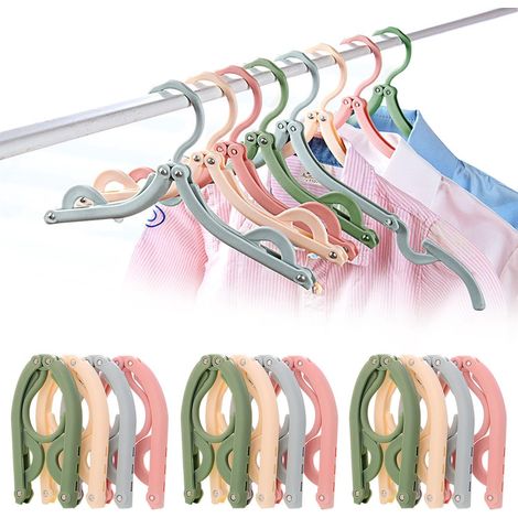 Étendoirs à linge pliables - Lot de 12 - Cintres de voyage - Pour chemises, jeans et chaussettes - 43 cm (1/5)