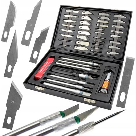 Skalpell Modelliermesser Set 56-teilig Präzisionsmesser Falon-Tech