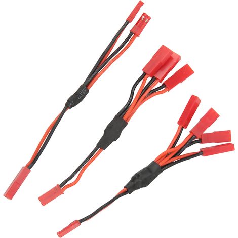 Roter Y-förmiger JST-Paralleladapter-Kabelbaum, einfache Installation, JST-Steckerverteiler, Y-Kabel für Traxxas (1/5)