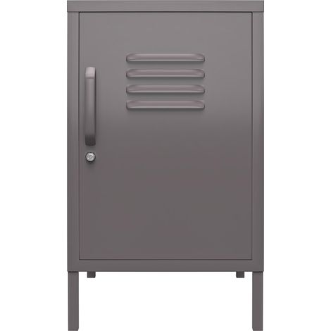 Table d'appoint avec 1 porte en métal gris graphite (1/5)