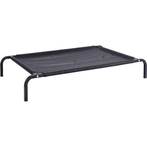 lionto Lettino rialzato per Cani Ideale per Giardino e Outdoor, (S) 75x47 cm Nero (1/5)