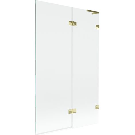 Mexen Lunar L pare-baignoire à 2 volets droite 110 x 150 cm, transparent, doré - 897L-110-100-50-00-P (1/5)