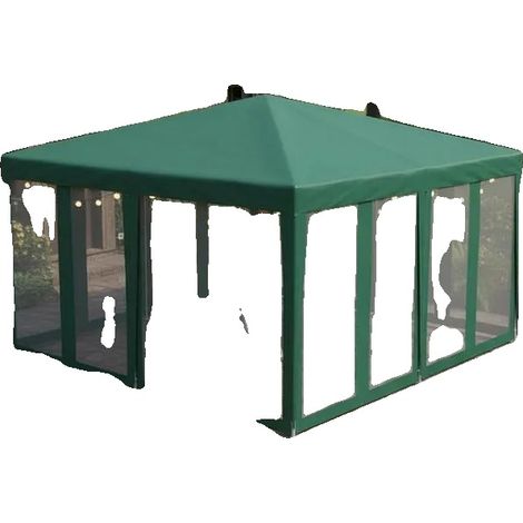 Tente de fête extérieure, auvent imperméable, murs latéraux en maille, 400 x 400 x 268 cm (1/2)