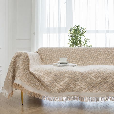 Plaid Jeté de Canapé Scandinave Jacquard Kaki Tissé à Carreaux en T Housse Fauteuil 50 x 50 cm 30 × 22 × 1 cm 140 g – Livraison gratuite