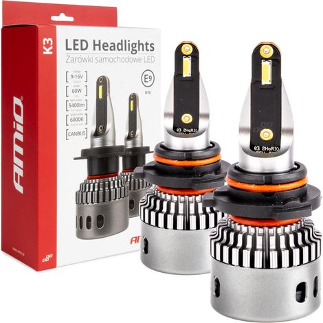 Bombillas LED para coche serie K3 HB3/HIR1 9011/H10 12V 6000K Canbus amio-03687 (1/5)