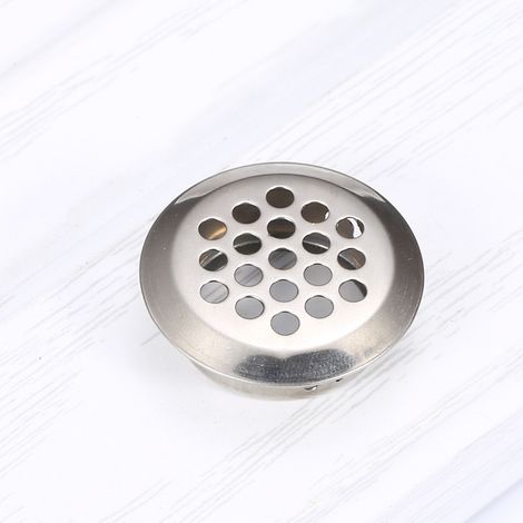 Grille de ventilation couleur acier inoxydable diamètre 19MM 1 maille ronde surélevée en acier inoxydable adaptée aux évents d'armoires de cuisine