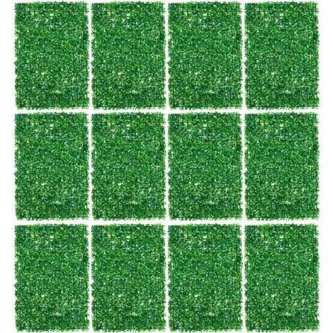 Lot de 12 Plantes Artificielles Mur 40 x 60 cm Panneau Mat Artificiel Imperméable Mur de Plantes, Brise-Vue, Verdissement des Murs, Clôtures Décoratives pour Balcons, Clôtures de Jardin, Clôtures Déco (1/5)