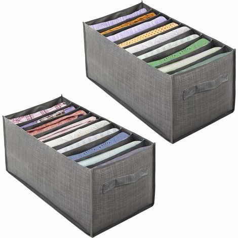 royaluxe -Boîte de rangement pour jeans, organisat de vêtements, boîte de rangement pour vêtements jeans, organisat de tiroir pliable, organisat de vêtements lavable avec compartiments pour jeans, leg (1/5)