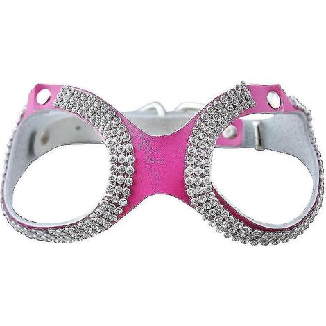 Collier pour chien en cuir PU brillant effet diamant rose (Nouveau produit de soin pour animaux de compagnie) 1 (1/5)