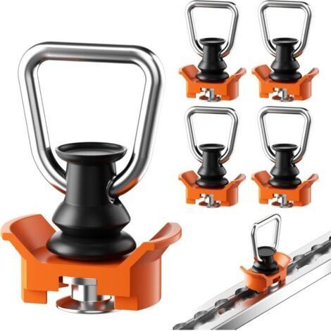 Pack of 4 Single End Fittings for Lashing Rails - Ideal Accessory for Safe Lashing and Transport - 1000 kg/dan (1/5)