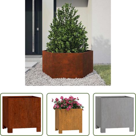 Acier corten - Jardinière avec pieds Rouillé 30x30x30 cm Acier corten (1/5)