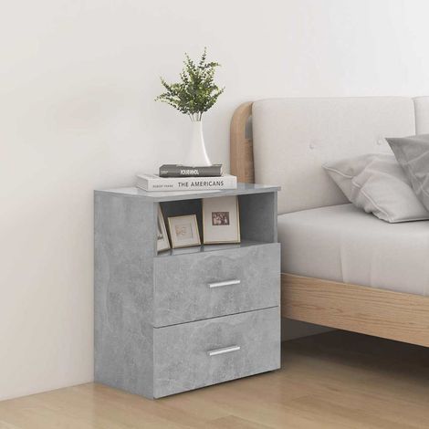 Table de chevet flottante-Table de nuit Gris béton 50x32x60 cm 127454 (1/5)