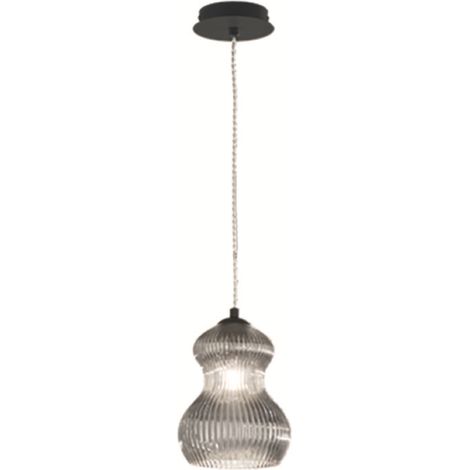 Lampada sospensione D16 cm in vetro soffiato Fume' - MADAGASCAR Mod2 (1/2)