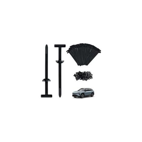 Mcbazel 200 Stück Universal-Kabelbinder aus Nylon mit Stift und Knopf, robust und selbstsichernd, UV-beständig, schwarz, für Autoreparaturen und den täglichen Gebrauch - Crezuo